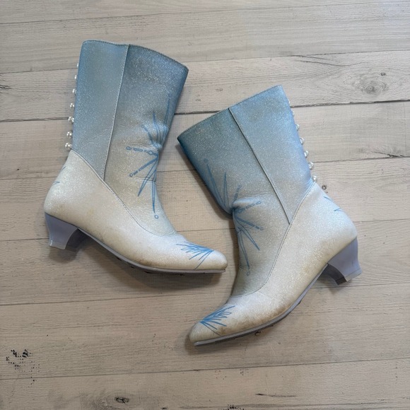 Disney‎ frozen Elsa costume dress up boots kids size 2/3 - Picture 1 of 12